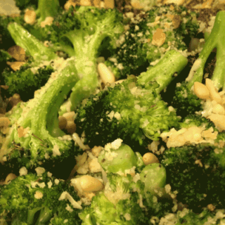 Sautéed Broccoli-Shitake Skillet with Panko Nut Crust