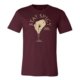 Shows a maroon-colored T-Shirt with the slogan "Stay Spicy" and a hand sprinkling spice