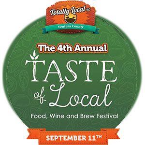 Shows the Ventura Taste of Lcal Festival logo on a green circular background